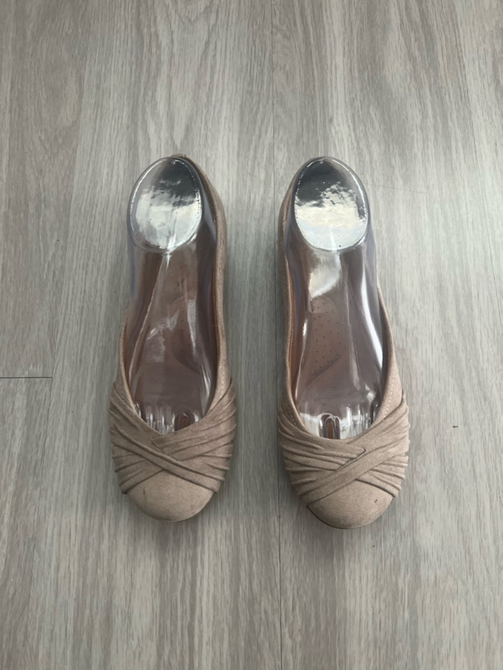 Natural Soul by Naturalizer Beige Twisted Toe Ballet Flats Size 8 Comfort Slip